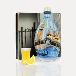 'Limoncello Sorrento' - Hand-Painted Jar & Italy Book -Food Series Store Jar Venezia Moleskine Lemon