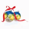 LEMON Hand-painted Christmas Balls Ornaments -Food Series Store Palle Natale Ambientata blu