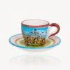 "Roma" - Hand-painted Espresso Cup (2 Cups) -Food Series Store ROMA fronte