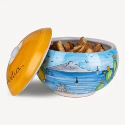 Sicilia - Dolceterra Handmade Cookie Jar -Food Series Store Sicilia Cookie jar open
