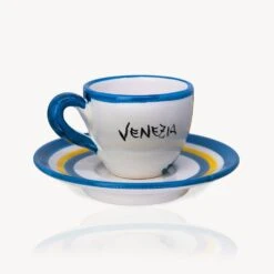 "Venezia" - Hand-painted Espresso Cup Memoritaly (2 Cups) -Food Series Store Venezia retro