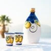 Dolceterra Limoncello Of Sorrento Jar And Two Handmade Glasses 16.9 Fl Oz: Handcrafted Limoncello Set From Sorrento
