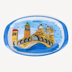 Memoritaly Handmade Painted Tray Venezia And Glasses City Set (6 Pcs Of Glass) -Food Series Store orci limone 15